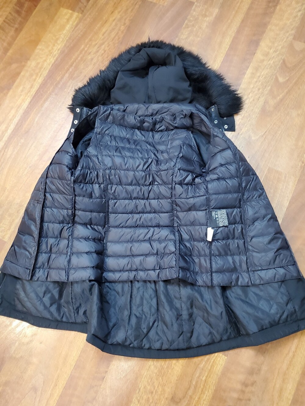London Fog Black Hooded Parka Small - Picture 12 of 12